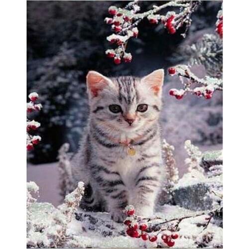 Animal Cat Landscape DIY Cross Stitch Embroidery 11CT Kits Craft Needlework Set Printed Canvas Cotton Thread Dropshipping