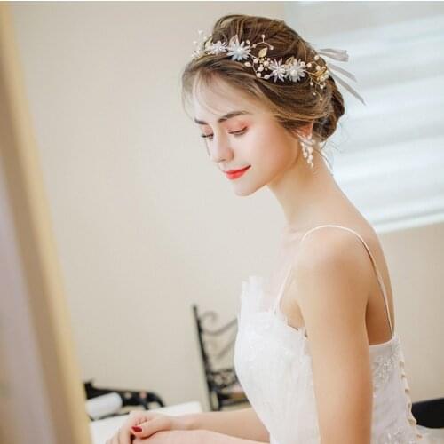 2020 New bride wedding dress headdress Princess flower garland hair ornament H159