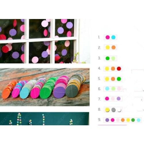 New 4 meter heart dots paper Flag Party bell garland Decoration Banner Bunting for birthday wedding event