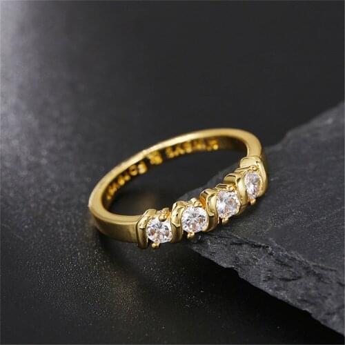 Wedding Ring For Women Engrave Always & Forever Rings Gold Bijoux Cubic Zirconia Anel Fashion Jewelry Couple Gift