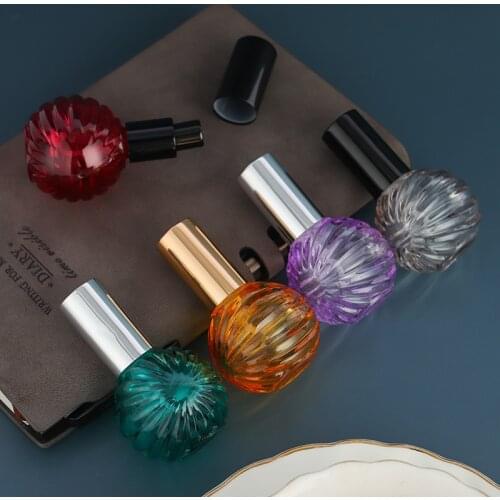 Wholesale New 12ml Round Ball Spray Bottle Mist Pump Perfume Essential Oil Atomizer Colorful Perfumer Bottle Empty Glass Bottle