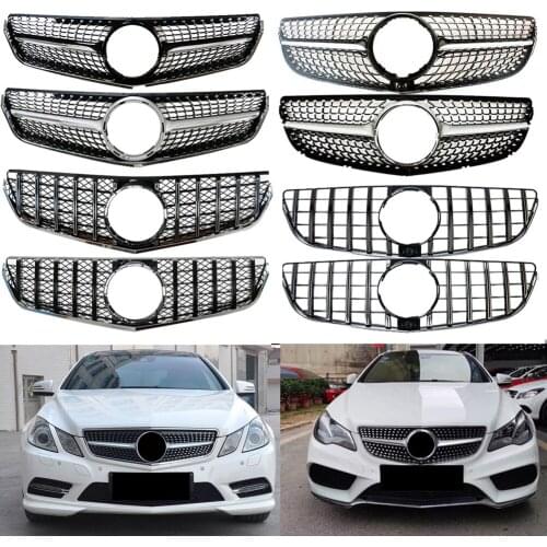 Front Bumper Racing Grill Billet Grille Cover For Mercedes-Benz W207 E-Coupe 2009-2016 Diamond GT