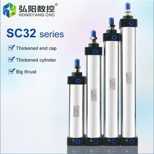 SC32 series pneumatic cylinder bore 32mm stroke 100-400 standard SC aluminum alloy cylinder cutting machine accessories