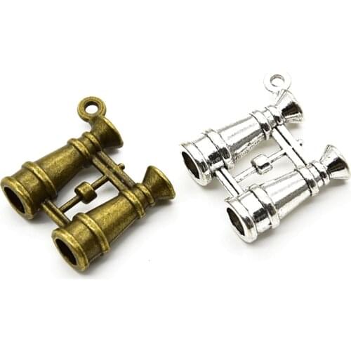 6pcs antique bronze tone Telescope charms For Jewelry Making 23*21mm