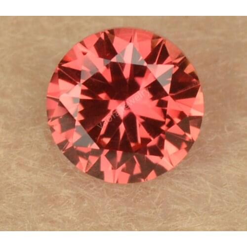 Sale 5mm Hardness 9 57# Padma Orange Red Color Corundum Stone Round Shape Brilliant Cut Loose Synthetic Gems For Jewelry Making