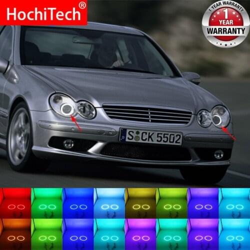 Multi-color RGB LED Angel Eyes Halo Ring Eye RF Control For Mercedes Benz C-CLASS W203 C230 C240 C320 C55 C30 01- 07 Accessories
