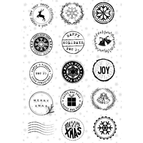 Christmas Transparent Clear Stamps for DIY Scrapbooking/Card Making/Kids Christmas Fun Decoration Supplies