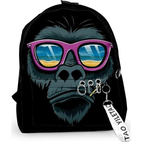 2020 Anime Gorilla Backpacks Men Women Harajuku School Bags Multi Pocket Travel Bags 3D Print Teenage Notebook Backpack Bag
