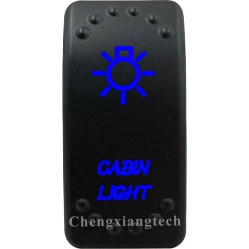 Blue Led Lasor Engraving Cabin Light Rocker Switch 5 Pin on off 12v 24v SPST for Car Boat Truck