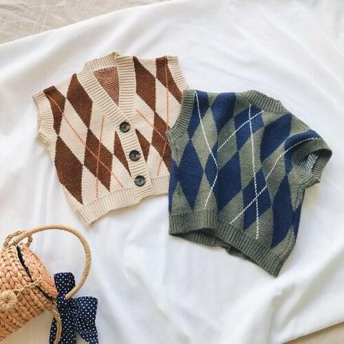 Boys Sweater Vest New Autumn Baby Boy Clothes V-Neck Single-breasted Kids Knitted Cardigan Coats Fashion Brand Costume for Kids