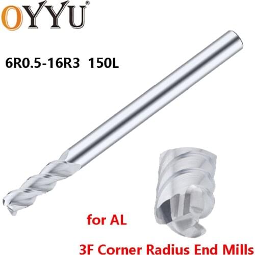 Corner Radius End Mills Router Bit 150L 3 Flute for Aluminum Carbide Tungsten Steel Milling Cutter CNC Endmills R0.5 R1 R2 R0.5
