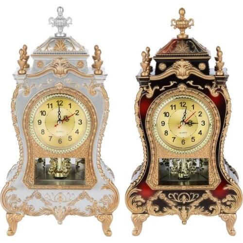 Home Decoration Desk Alarm Clock Vintage Clock Classical Sitting Room TV Cabinet Desk Imperial Furnishing Sit Pendulum Clock