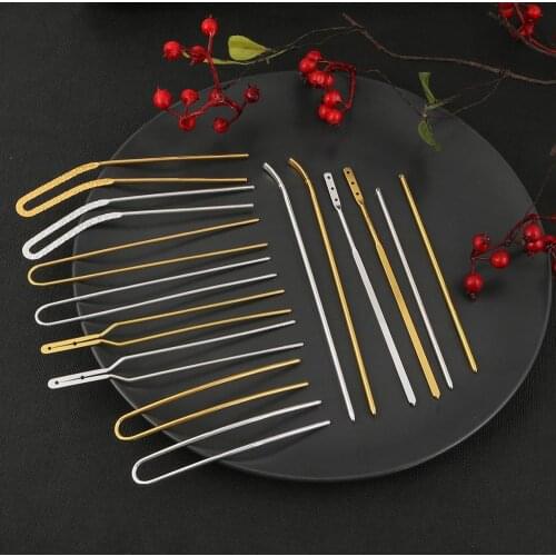 1pc Gold Silver Color Hair Fork Hair Stick Blank Base Setting Jewelry Making DIY Headwear Bride Hair Comb Clip Tiaras Decoration