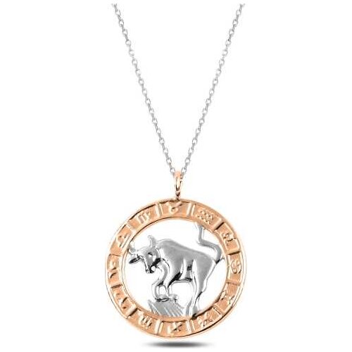 Real Silver 925 Jewelry Silver Rose Taurus Zodiac Pendant
