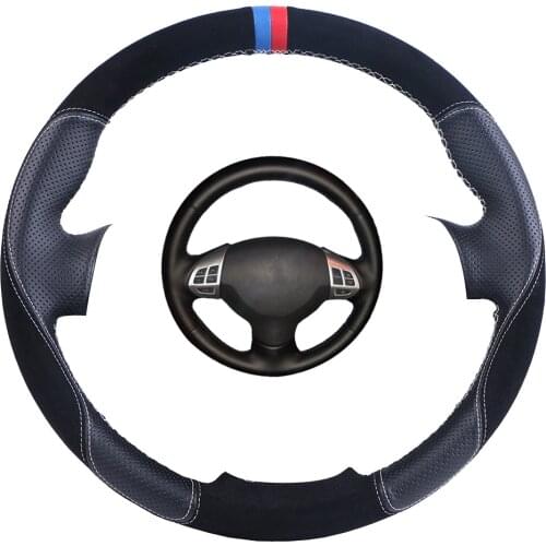 Suede Leather Car Steering Wheel Cover For Mitsubishi Lancer EX10 Lancer X Outlander ASX Colt Pajero Sport/Custom Steering Wrap