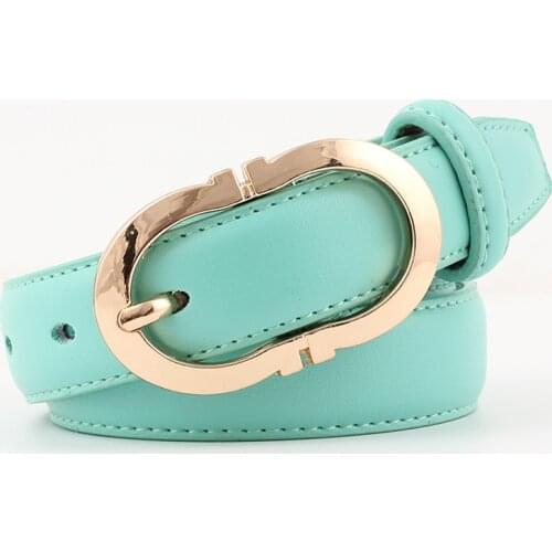 Ke Meiqi Fashion Trendy Belt Simple Stitching Pure Color Personality Gold Buckle Belt Ladies Belt women belts luxury brand