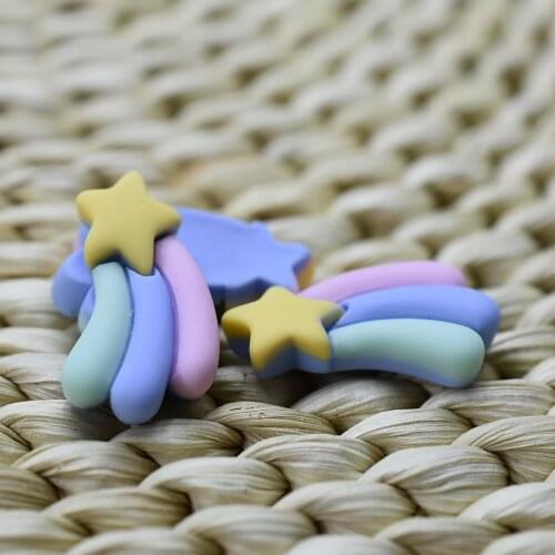 1pcs/lot resin flat back simulation yellow star rainbow 26mm Embellishment DIY Phone Decoration