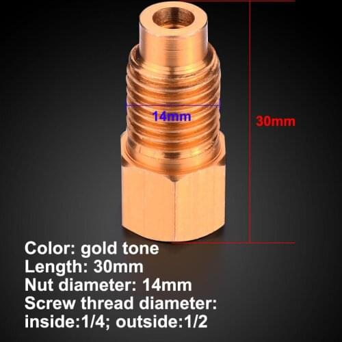1Pcs Gold Aluminium R12 to R134a Refrigeration Air Condition Adapter Automobile Accessories Car-styling 1/4 to 1/2 High Quality