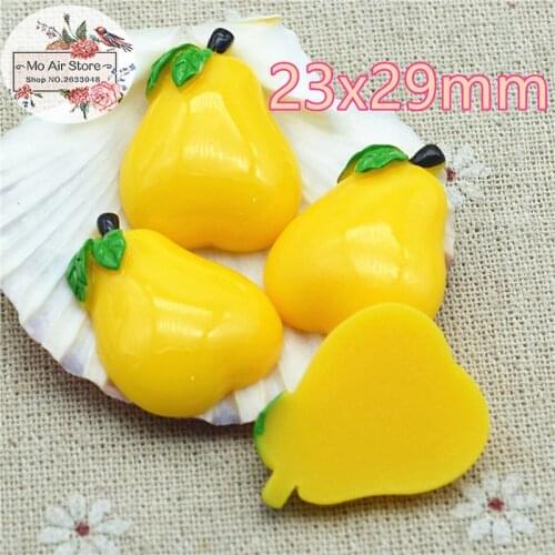 10pcs pear fruit Resin Flat back Cabochon miniature food Art Supply Decoden Charm DIY craft