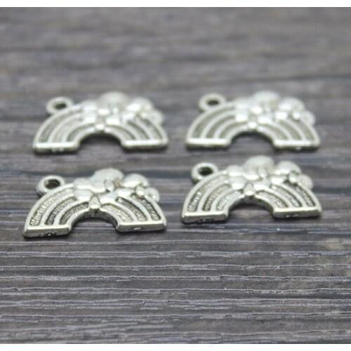 15pcs-- 12*19mm Antique Silver Tone Rainbow charms Pendant for jewelry making