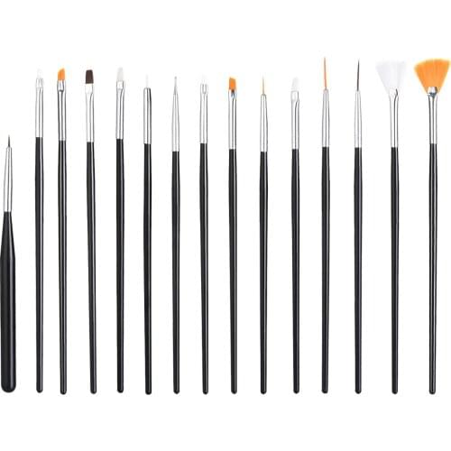 15Pcs/Set Gel Nail Acrylic Art Brush Gradient For Manicure Nail Polish Painting Drawing Pens Accessories