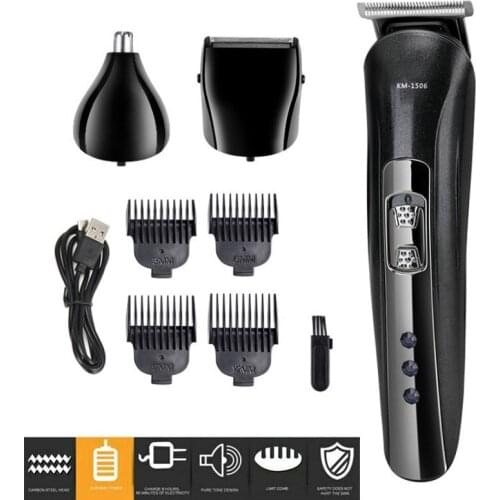 3 in 1 Rechargeable Shaver Hair Trimmer Electric Nose Clipper Professional Men Beard Razor Haircut Cutting Machine Hair Clipper