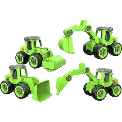 4PCS Nut Disassembly Loading Engineering Truck Excavator Bulldozer Screw Kids Creative Tool Education Toys Car