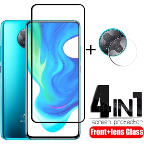 4-in-1 For Poco F2 Pro Glass For Xiaomi Poco F2 Pro Tempered Glass Full Glue Cover Screen Protector For Poco F2 Pro Lens Glass