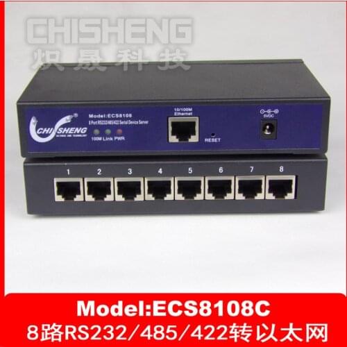 8-port RS232/485/422 Serial Port to RJ45 Ethernet Serial Device Server, Virtual Serial Web Telnet Console
