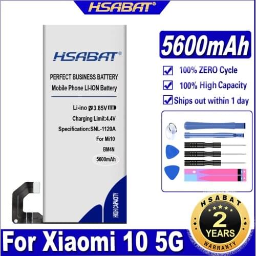 HSABAT BM4N BM4M 5000mAh-5200mAh Battery for Xiaomi 10 Mi10 pro M10 Mi10pro Batteries