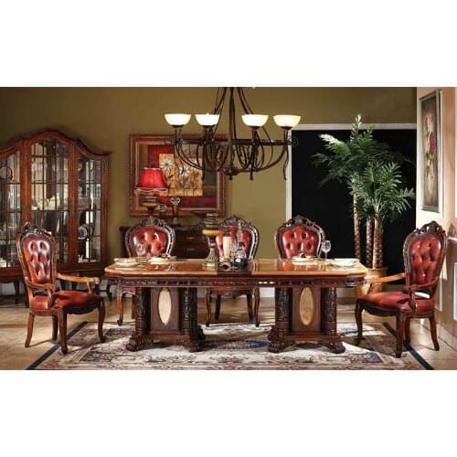 Antique furniture sets dining table and chairs for dining room sets Mesa de comedor y sillas para juegos de comedor GH165