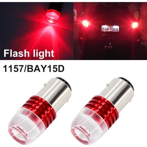 BOODLIED 1157 LED 1157 BAY15D Strobe Led Bulb High Lumen Chips For Cars 1157 Red LED Cob Led Flashing Brake Lights DC 12V 2pcs