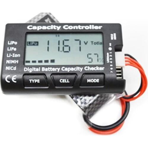 Digital Battery Capacity Tester 1-7S Lipo Battery Tester LCD Battery Checker Controller for LiPo Life Li-ion NiMH Nicd