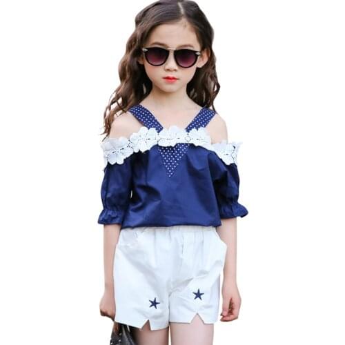 Kids Clothes Girls Vest + Short Girls Outfits Floral Clothes For Teenage Girls Summer Childrens Clothes Girl 6 8 10 12 14
