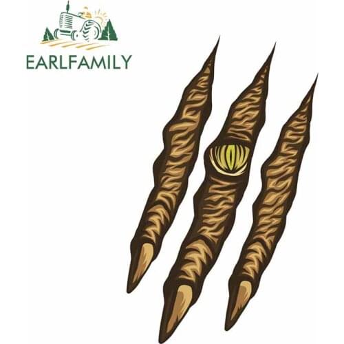 EARLFAMILY 13cm x 8.1cm for Beast Claw Sharp Vinyl Car Wrap Bumper VAN Anime Car Stickers Cartoon Surfboard Refrigerator Decal