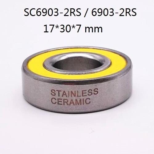 10pcs SC6903-2RS 6903-2RS 17*30*7 mm Stainless steel hybrid ceramic bearing for bicycle bottom S6903-2RS 17x30x7mm