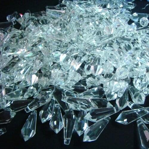 100pcs 37MM Clear Chandelier Glass Crystal Lamp Prisms (Free jump ring) Hang Pendants For Candelabra,Ceiling Lights Wedding Deco