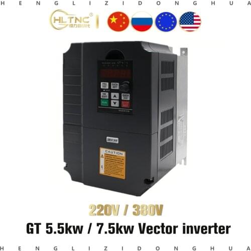 220v 380v 5.5KW / 7.5KW Vector inverter Variable Frequency Drive VFD 1HP Input 3HP Output CNC spindle Driver
