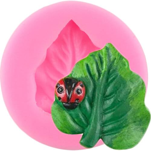 Leaves Ladybug Silicone Molds DIY Cupcake Topper Fondant Cake Decorating Tools Soap Resin Clay Candy Chocolate Gumpaste Moulds