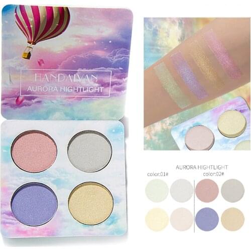Face Make up Aurora Highlight Facial Contour Feature Glow Highlighter Powder Northern Lights Polar Shimmer Palette Skin Brighten