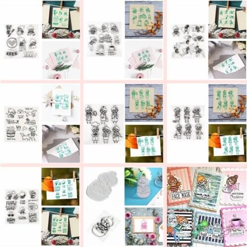 Little Girls Stay Home Walk The Dog Doing Yoga Amusement Theme Clear Transparent Stamps For DIY Scrapbooking Album Crafts 2020