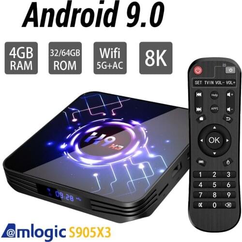 Media Player S905X3 H9 Android 9.0 TV BOX Dual Wifi Bluetooth 4.1 4GB 64GB 32GB Google Assistant 3D Video TV Youtube Android
