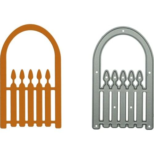 Arched Door with Fence Pattern Metal Cutting Dies Scrapbooking Handmade Invitation Card Album Photo Decorating
