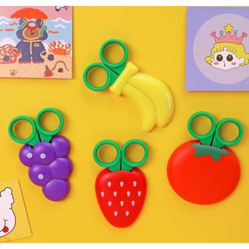 Kawaii Portable Mini Magnetic Art Scissors For Kid Multifunctional DIY Scrapbooking Photo Hand Scissors School Office Stationery