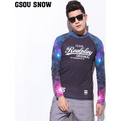 Mens Long Sleeve Swimwear wetsuit Shirt star sky surfing shirt male quick-drying sunscreen rash guard swimming tops dive skin