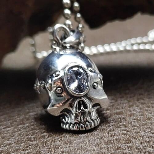 BOCAI New Solid Pure s925 Silver Three-dimensional Skull pendant, domineering Personality Hip-hop fashion Pewelry Man Pendant