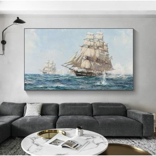 Ship The Sea Landscape Canvas Print Picture Posters and Prints Canvas Paintings Wall Art Picture Living Room Home DecorativeArts