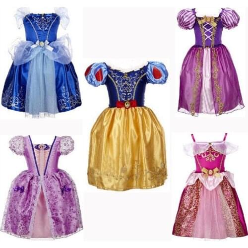 CNJiaYun Princess Girls Cinderella Dress Kids Clothing Snow Rapunzel Aurora Dress Christmas Costume For Girls Dresses