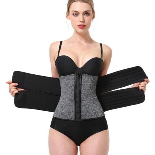 Adjustable Waist Trainer Slimming Belt Corset Zipper Women Body Shaper Tummy Workout Waist Cincher Neoprene Sweat Belt Plus Size
