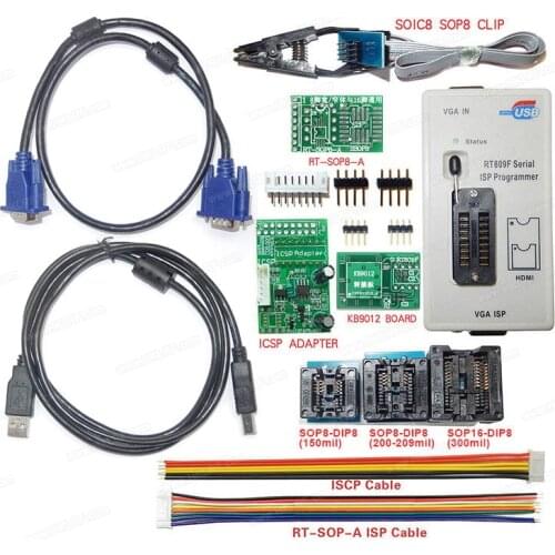 RT809F + 8 Adapters ISP Programmer Kit IC Repair Tools